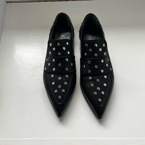 AGL Black Studded Loafers